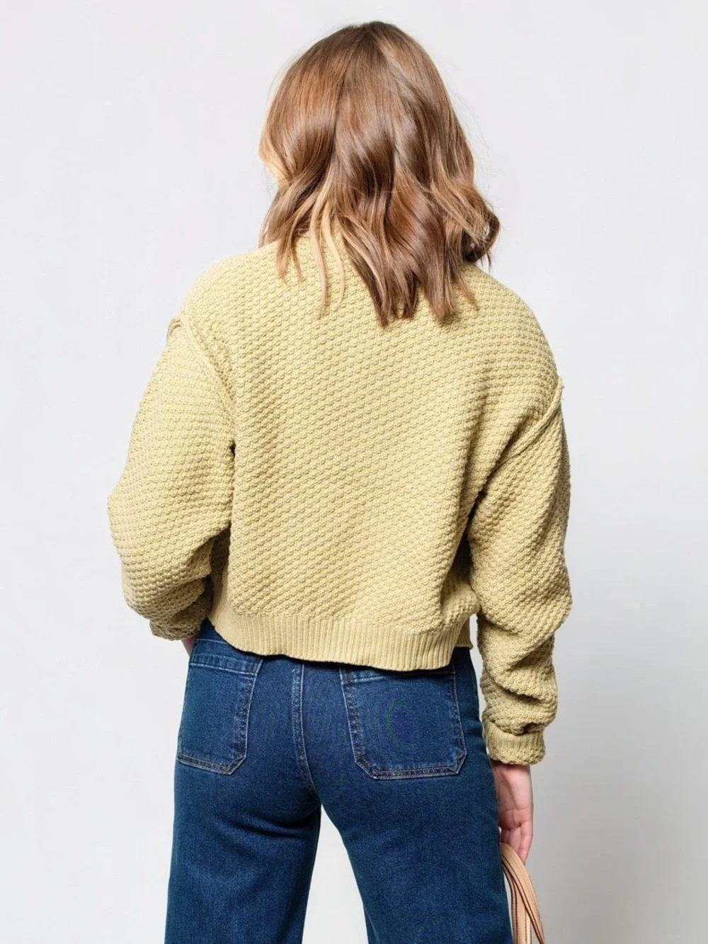 NWT Free People Lila Cardigan Sweater - Size Large - Green - Whispering Willow